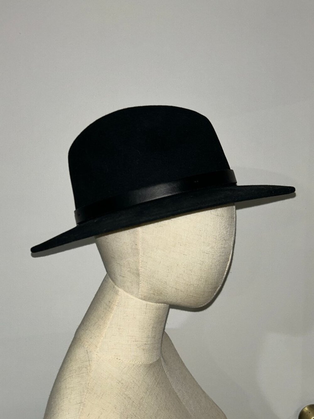 Brixton Black Fedora Hat Classic Wide-Brim